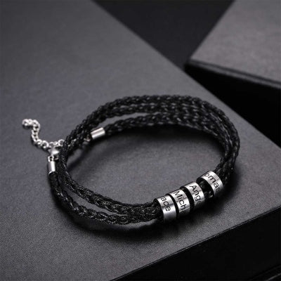 Men's Embedded Bead Bracelet