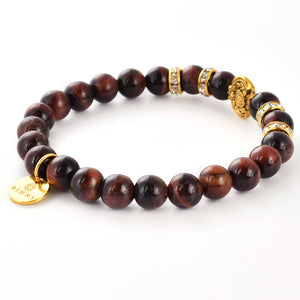 Men's Mahaogany Colored Stone Bracelet