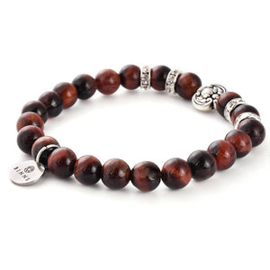 Men's Mahaogany Colored Stone Bracelet