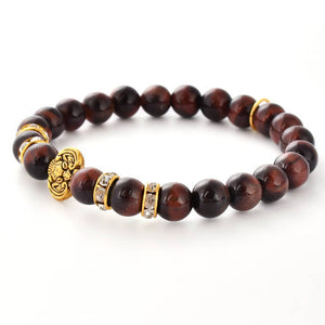 Men's Mahaogany Colored Stone Bracelet