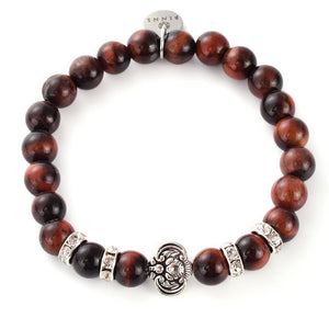 Men's Mahaogany Colored Stone Bracelet