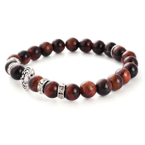 Men's Mahaogany Colored Stone Bracelet