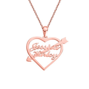 Heart Arrow Name Necklace