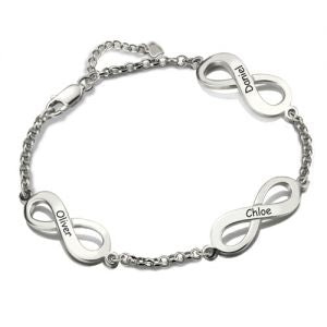 Triple Infinity Name Bracelet