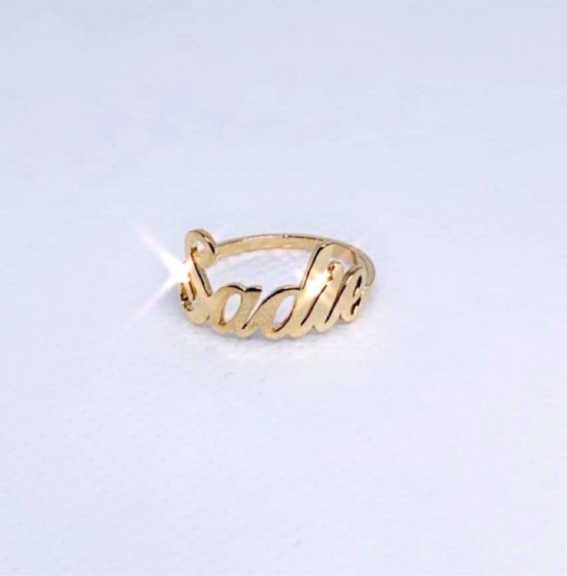 Custom Chunky Stackable 3D Name Ring | Caitlyn Minimalist