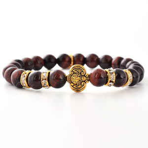 Men's Mahaogany Colored Stone Bracelet