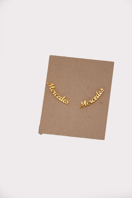 Personalized Sterling Silver Name Stud Earrings