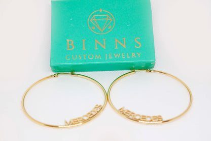 Small Name Hoop Earrings