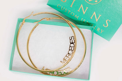 Small Name Hoop Earrings