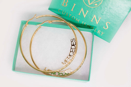 Small Name Hoop Earrings