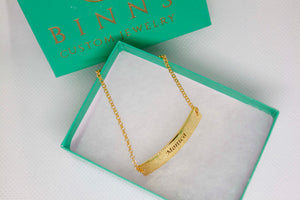 Curve It Name Bar Necklace