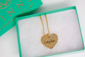 Simple Heart Name Necklace