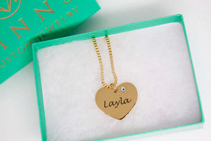 Simple Heart Name Necklace