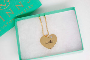 Simple Heart Name Necklace